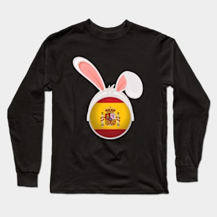 happy easter Spain bunny ears flag cute designs Long Sleeve T-Shirt